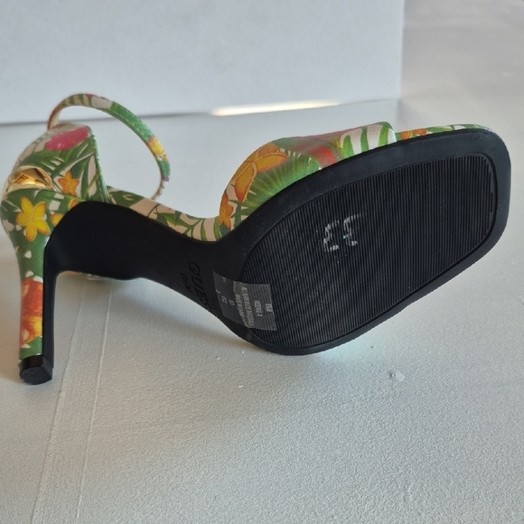 Guess Green and Pink Stiletto Heels with Ankle Strap - Picture 6 of 7